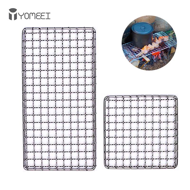 Camping Cooking Mat - YOMEEI 2Pcs Stainless Steel BBQ Grill