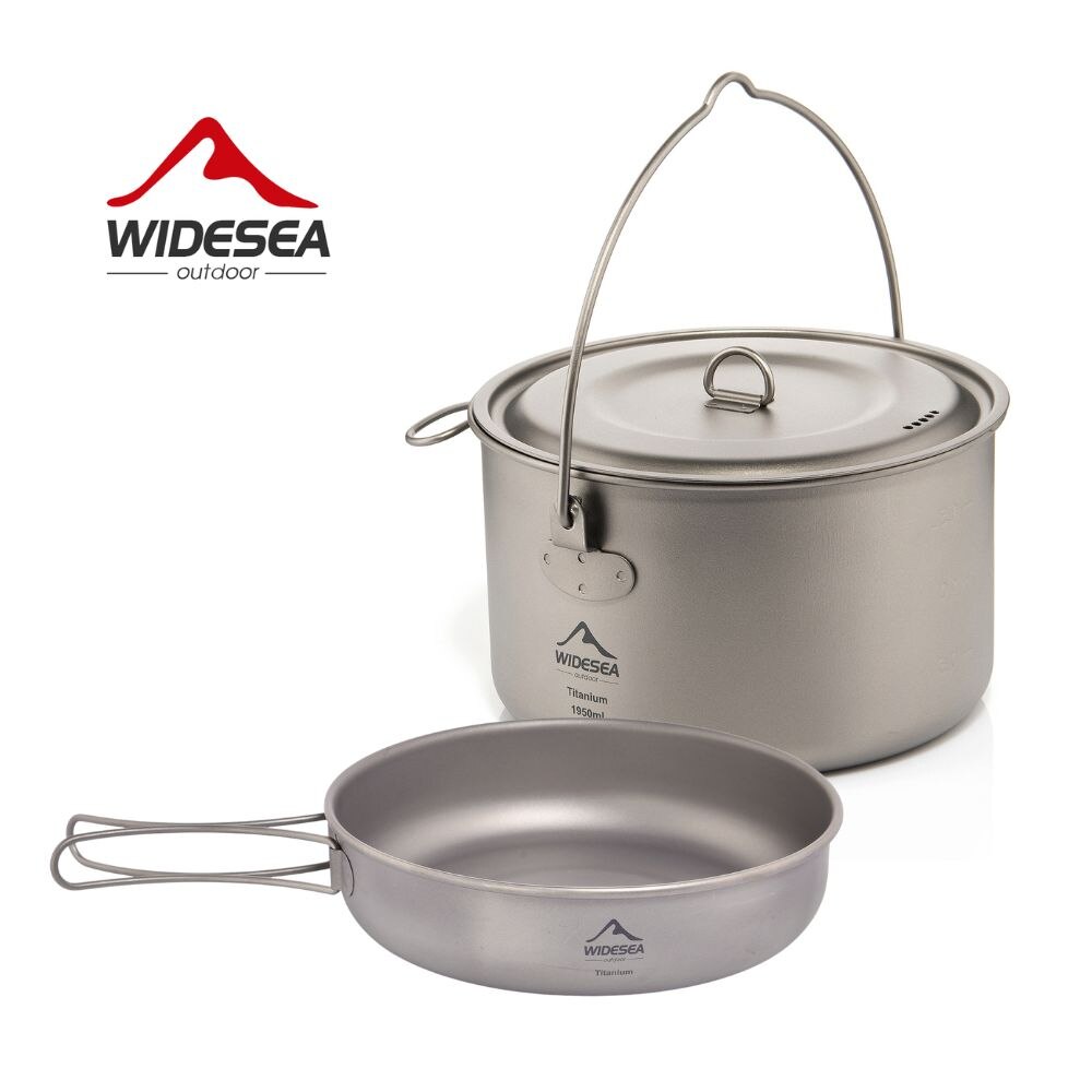 Camping Cooking Accessories Set - Widesea Camping Tableware Titanium Cookware Set