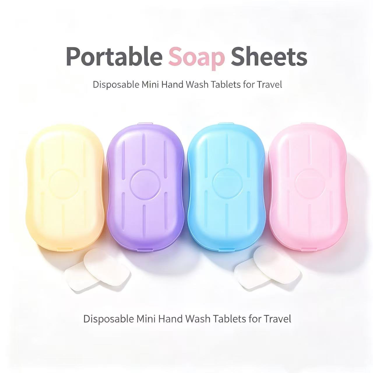 Biodegradable Soap Camp - 3pcs Portable Soap Paper Sheets, Disposable