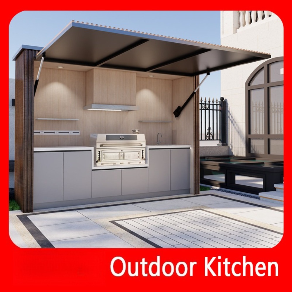 Camping Cooking Dining Set - #Mobile Outdoor Kitchen Island Foldable BBQ
