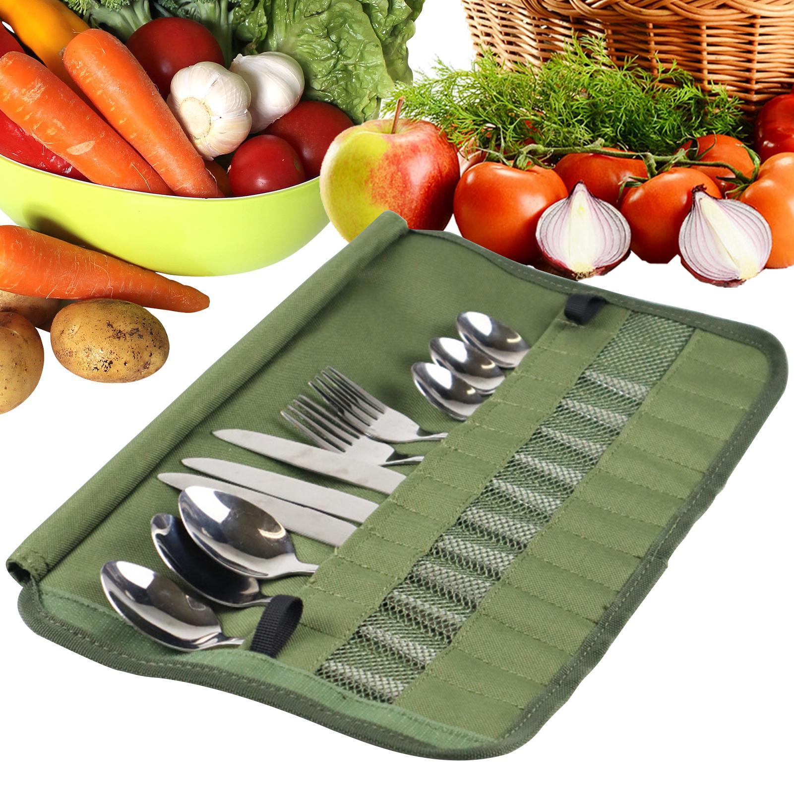 Camping Tableware Roll Bag Kit - Camping Cooking Utensil Holder review and price