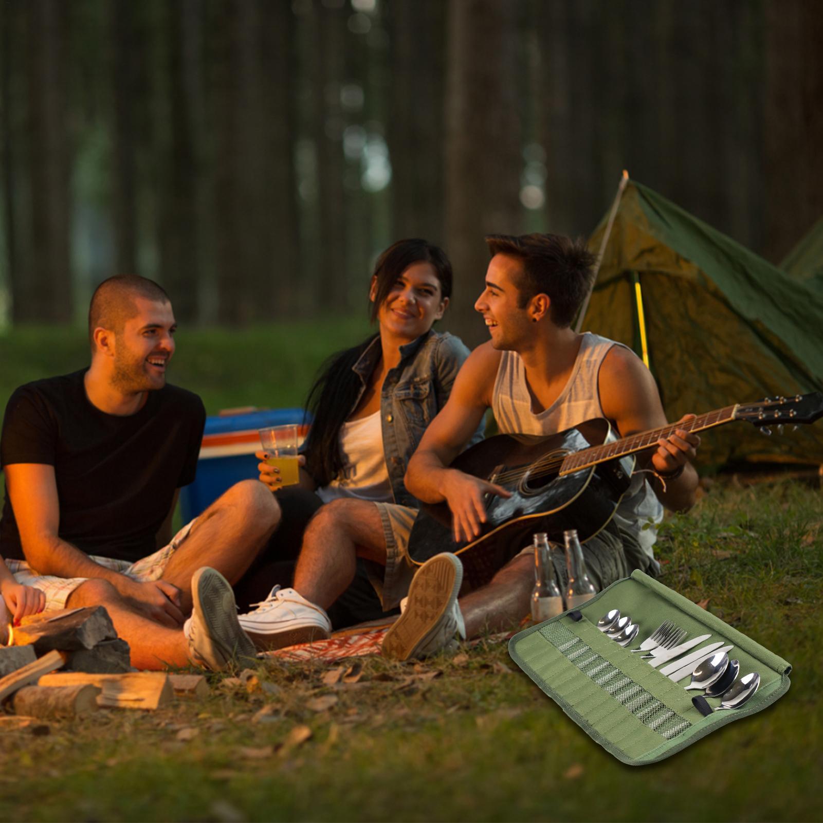 Camping Tableware Roll Bag Kit - Camping Cooking Utensil Holder review and price