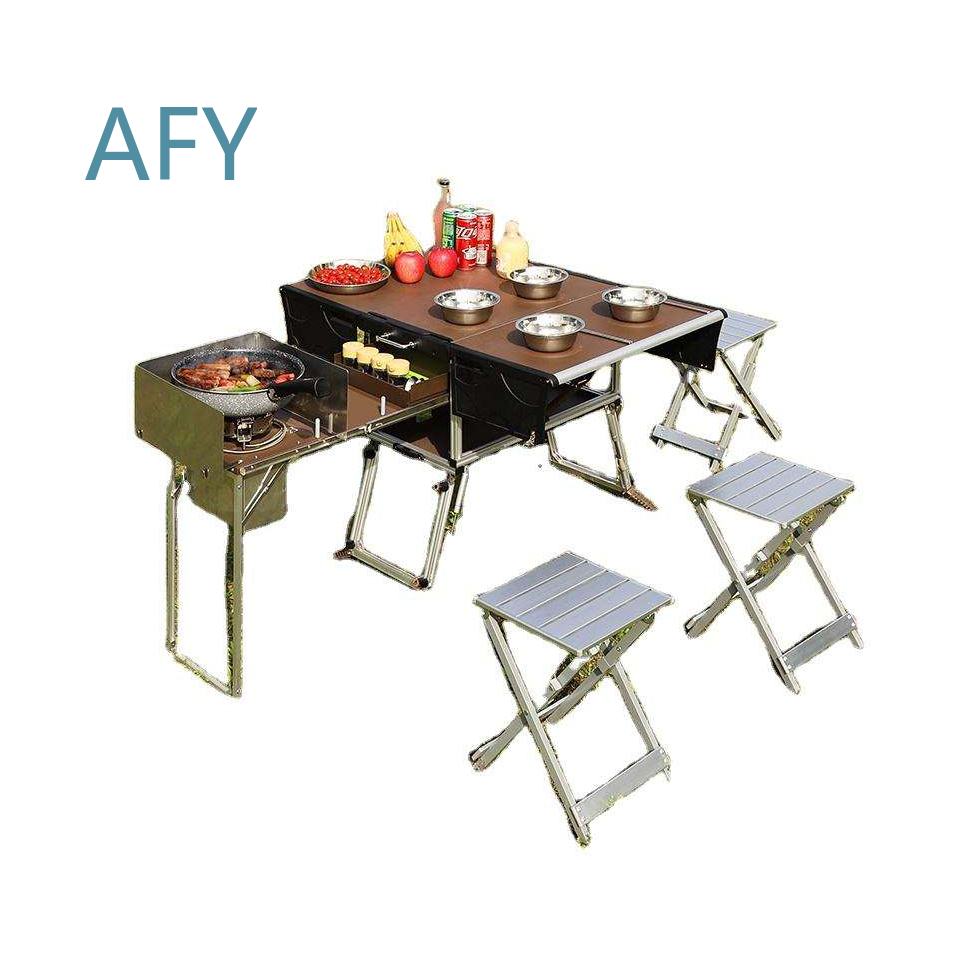 Portable Folding Food Trailer  - Camping Cooking Dining Set review and price