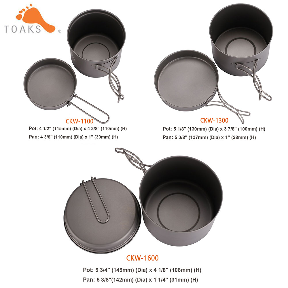 TOAKS Cookware Set Ultralight  - Camping Cooking Kitchen Set review and price