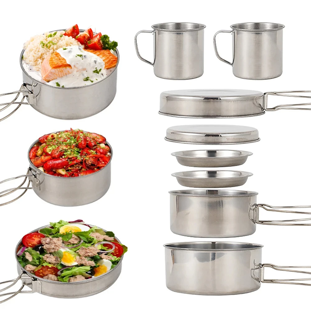 8pcs/Set Camping Cookware Mess - Camping Cooking Hob review and price