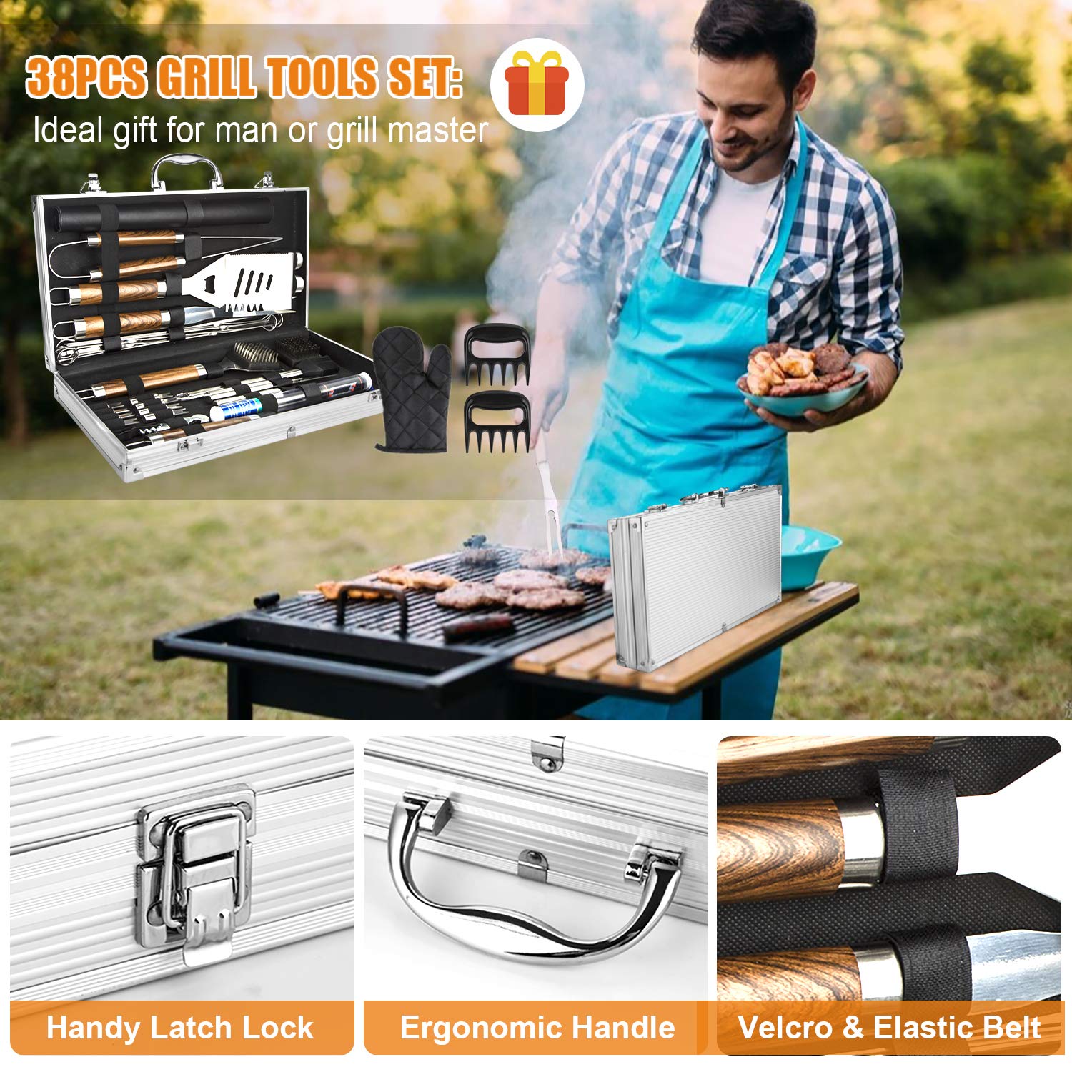 38PCS BBQ Grill Accessories Se - Camping Cooking Accessories Set review and price