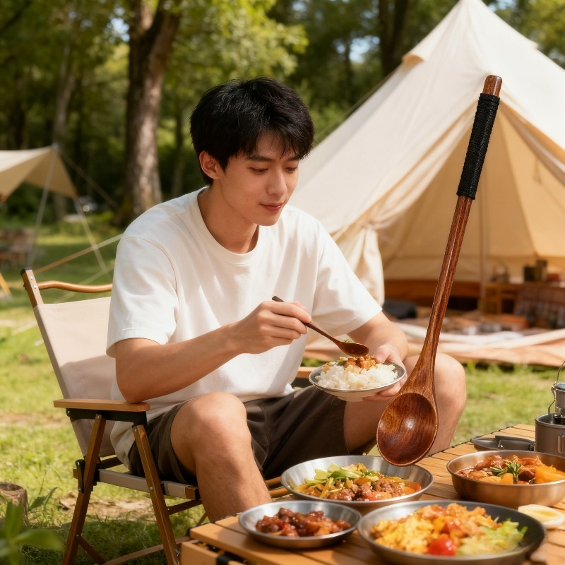 Wooden Dining Set Spoon Chopst - Camping Cooking Dining Set review and price