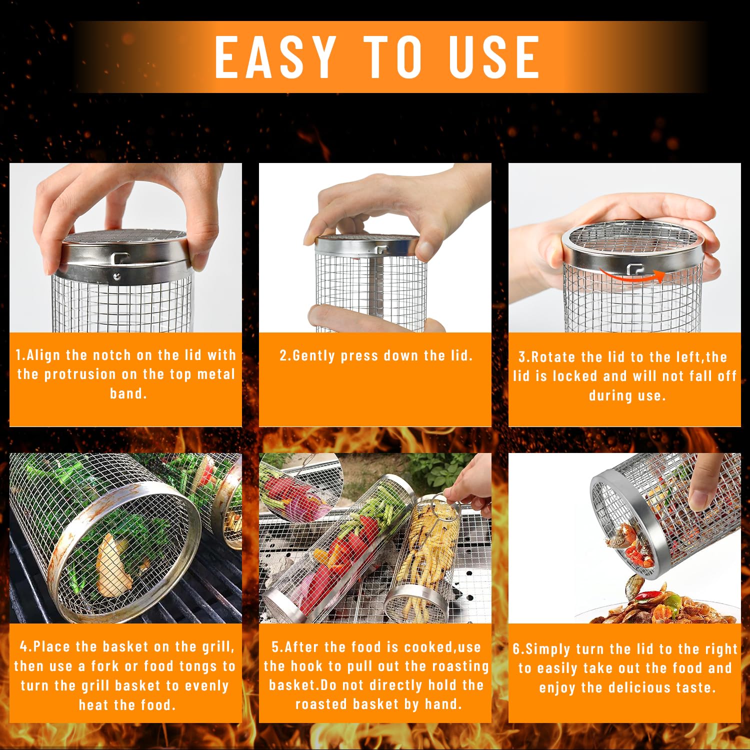 2 Pieces Rolling Grilling Bask - Camping Cooking Accessories Set review and price