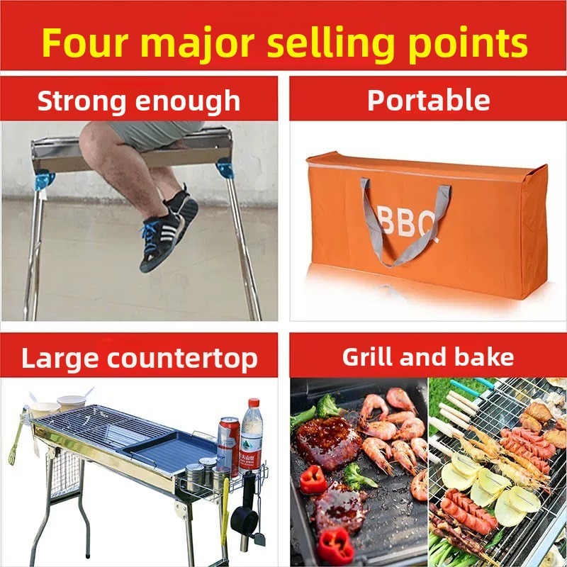 Large Folding Charcoal Barbecu - Camping Cooking Device review and price