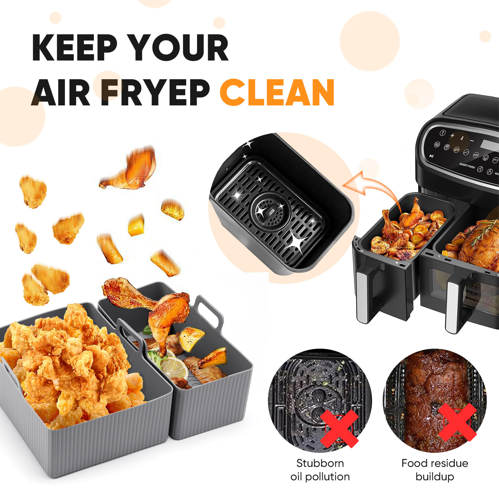 2pcs Set Silicone Air Fryer Ma - Camping Cooking Mat review and price