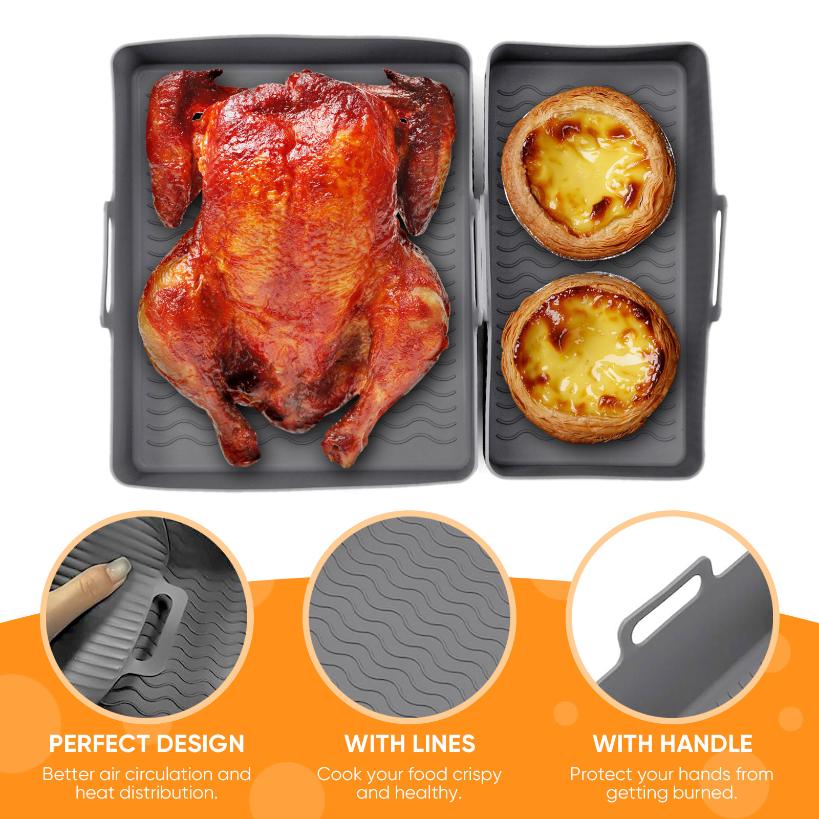 2pcs Set Silicone Air Fryer Ma - Camping Cooking Mat review and price