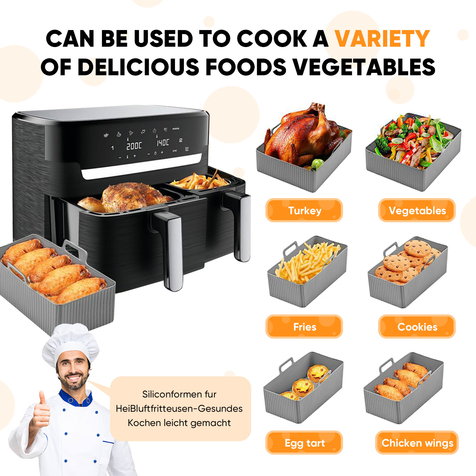 2pcs Set Silicone Air Fryer Ma - Camping Cooking Mat review and price